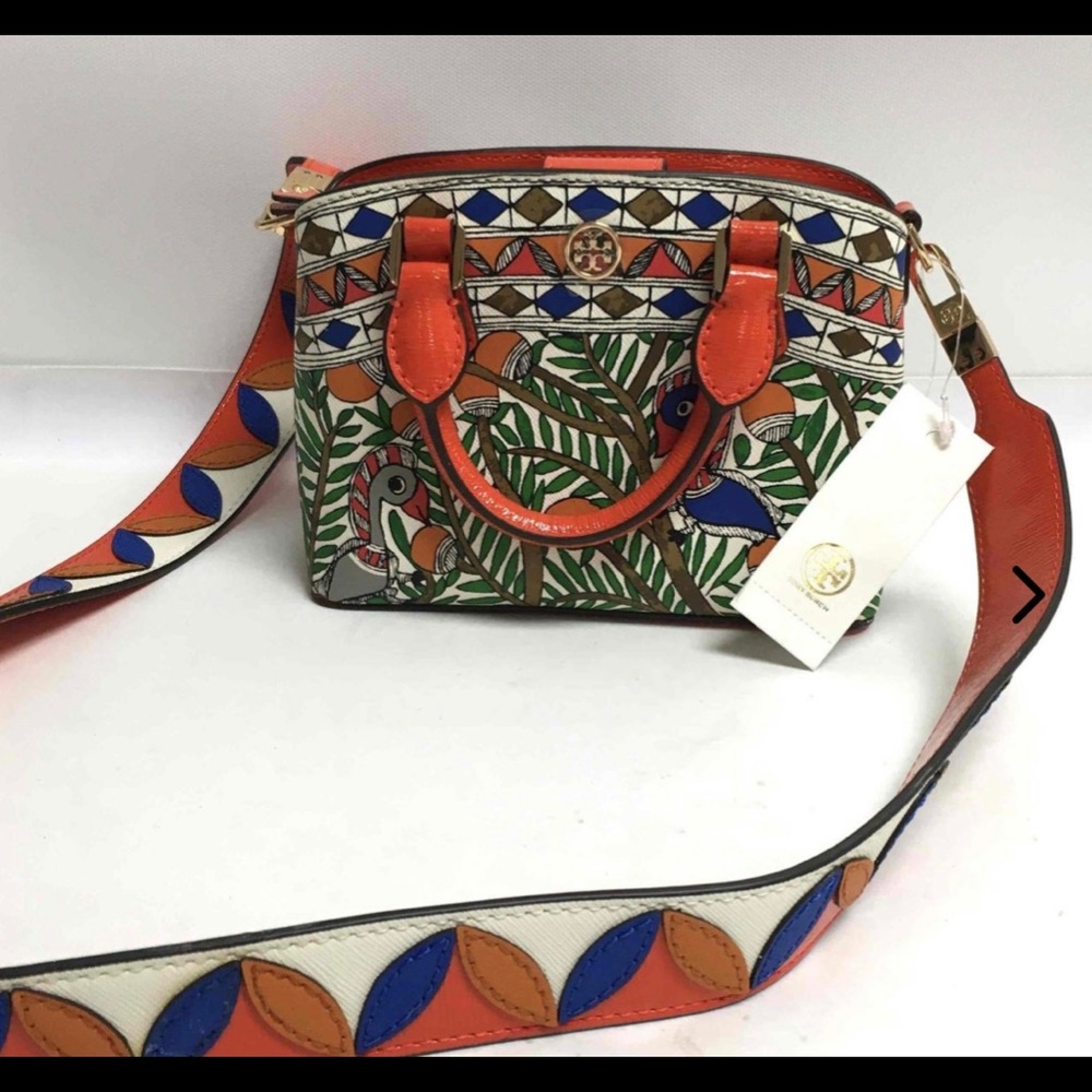 NWT Tory Burch Robinson Toucan Printed Leather Top-Handle Mini Bag
